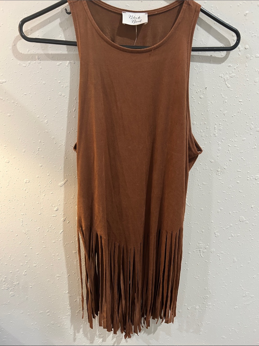 Brown Fringe Tank Top